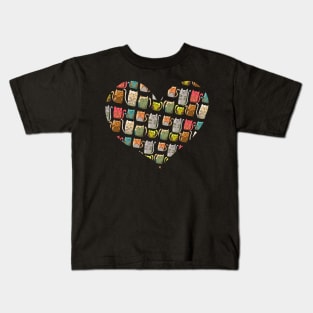 Cats Galore Heart Colorful Kids T-Shirt